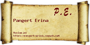 Pangert Erina névjegykártya